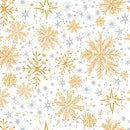 Snow Frost White Gold Cotton 44"/45" Fabric Per Yard