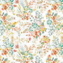 Montgomery Floral White/Multi Cotton 44"/45" Fabric Per Yard