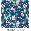 Blue Seaside Garden Cobalt Cotton Wideback Fabric Per Yard