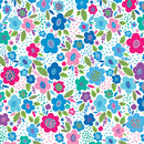 Posies Sky Cheeto's World Cotton 44/45" Fabric Per Yard