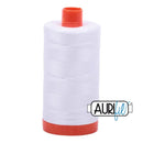 2024 White Aurifil Cotton 50wt Large Spool