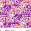Fuchsia Kaleidoscope Stained Glass Cotton Wideback Fabric Per Yard
