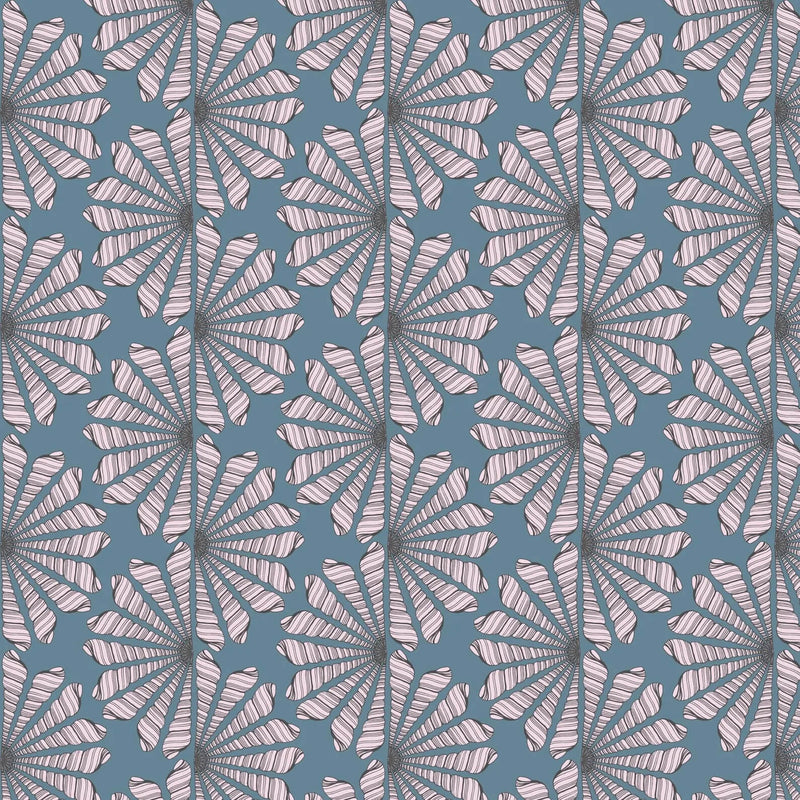Seashell Serenade - Shell Fan - Blue