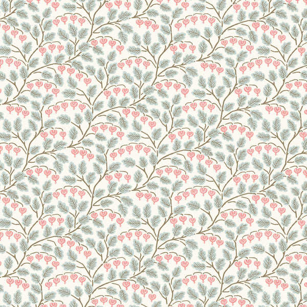 Cottage Garden - Bleeding Heart - Light Turquoise/Pink