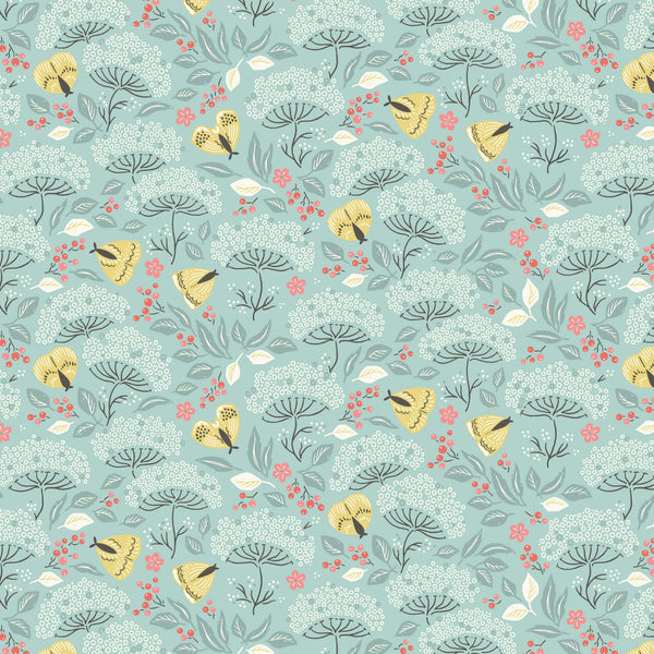 Cottage Garden - Moth Haven - Turquoise/Gold