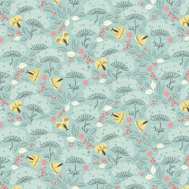 Cottage Garden - Moth Haven - Turquoise/Gold