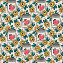 Love, Ink - Hearts in a Jar 3383 - Cotton 44/45" Fabric Per Yard