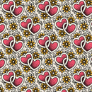 Love, Ink - Joined Hearts 3385 - Cotton 44/45" Fabric Per Yard