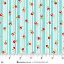 Jubilee Blue Cherry Stripe Cotton 44" / 45" Fabric per yard