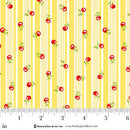 Jubilee Yellow Cherry Stripe Cotton 44" / 45" Fabric per yard