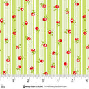 Jubilee Green Cherry Stripe Cotton 44" / 45" Fabric per yard