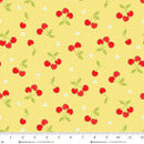 Jubilee Yellow All Over Cherries Cotton 44" / 45" Fabric per yard