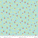Jubilee Blue Small Cherry Toss Cotton 44" / 45" Fabric per yard