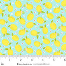 Jubilee Blue Medium Lemons Cotton 44" / 45" Fabric per yard