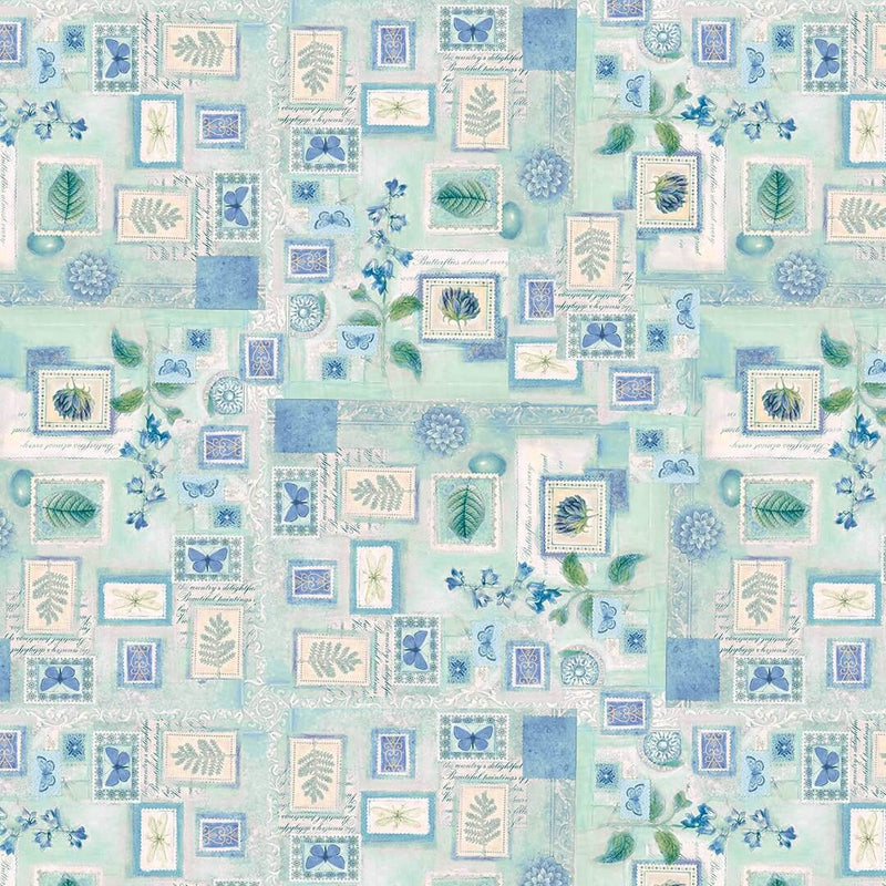 Victoria - Botanical Patchwork - Powder Blue
