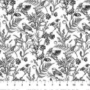 Nature's Sketchbook - White/Black 28526-10 - Cotton 44"/45" Fabric Per Yard