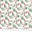 Cardinal & Holly White Multi - Holly Jolly