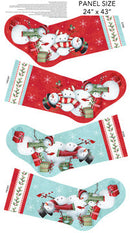Stocking Panel White Multi - Holly Jolly