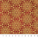 O' Christmas Tree Shimmer Medallions Red Multi 44"/45" Cotton Fabric Per Yard