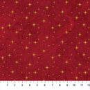 O' Christmas Tree Shimmer Stars Red Multi 44"/45" Cotton Fabric Per Yard