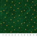 O' Christmas Tree Shimmer Stars Dark Green Multi 44"/45" Cotton Fabric Per Yard