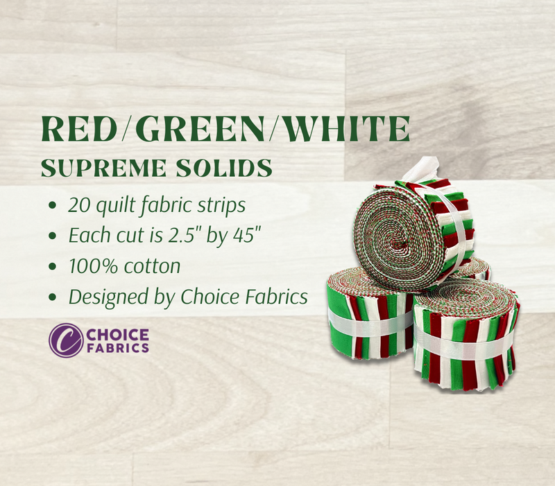 Supreme Solids - 2.5" Roll - Red/Green/White (20 cuts)