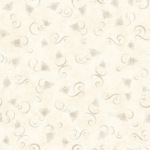 Queen Bee - Bee & Scroll Toss - Cream