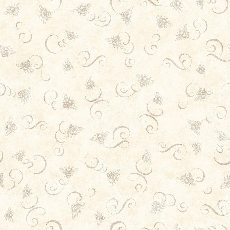 Queen Bee - Bee & Scroll Toss - Cream