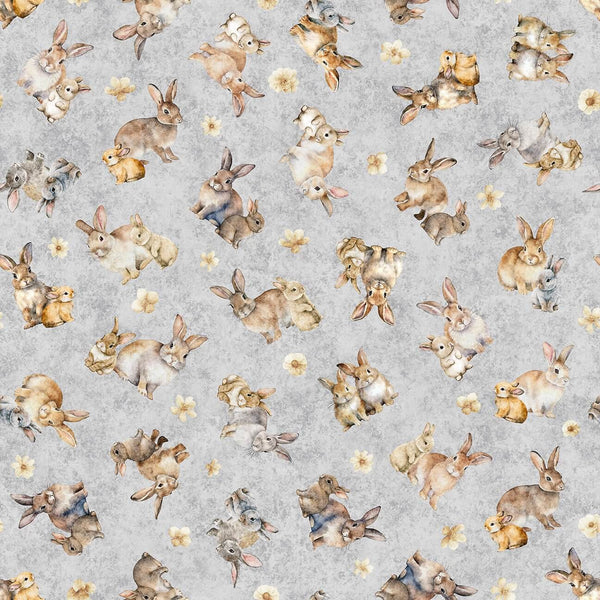 Hunny Bunny - Tossed Bunnies - Gray