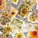 Gray Sunflower Serenade Ephemera Cotton 44"/45" Fabric Per Yard