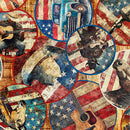 American Country Vignettes Rust 44"/45" Cotton Fabric Per Yard