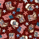 American Country American Cowboy Brick 44"/45" Cotton Fabric Per Yard