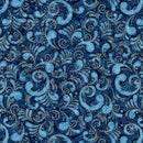 American Country Scrolls Blue 44"/45" Cotton Fabric Per Yard