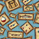 The Lure Of Fishing Fishing Patches Blue 44"/45" Cotton Fabric Per Yard