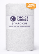 3-Yard Pack - Tone on Tone 108" Supreme Backings - White on White Paisley