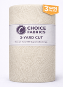 3-Yard Pack - Tone on Tone 108" Supreme Backings - White on Cream Paisley