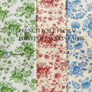 French Toile Floral Print Poly Poplin Fabric
