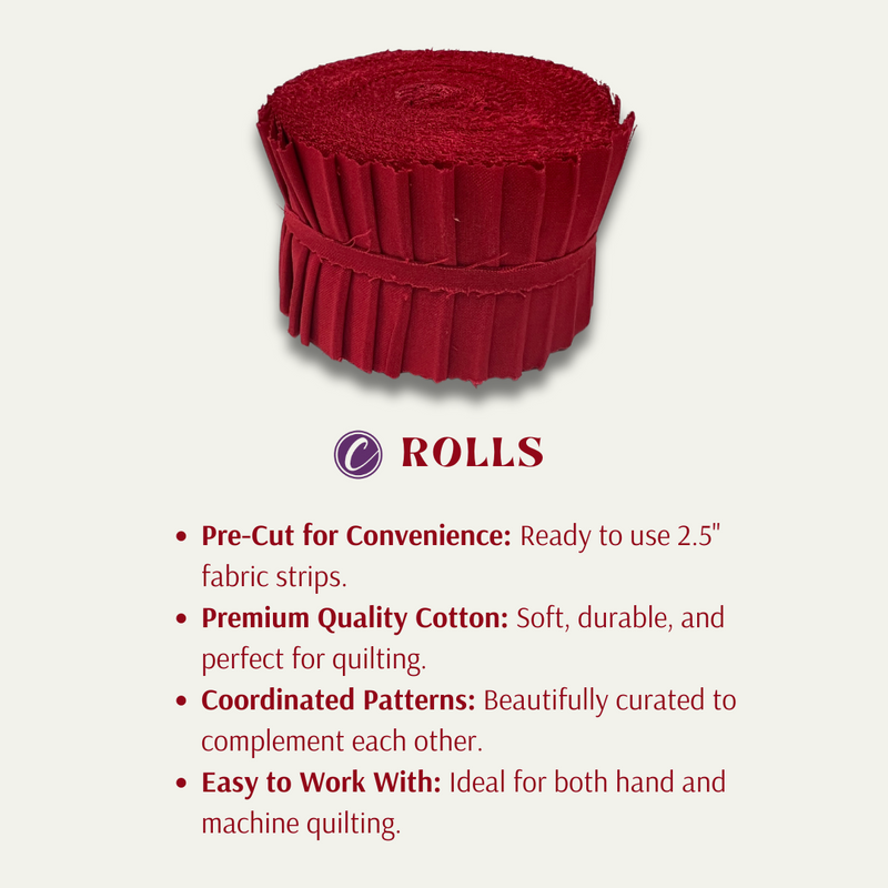 Supreme Solids - 2.5" Roll - Scarlet (20 cuts)