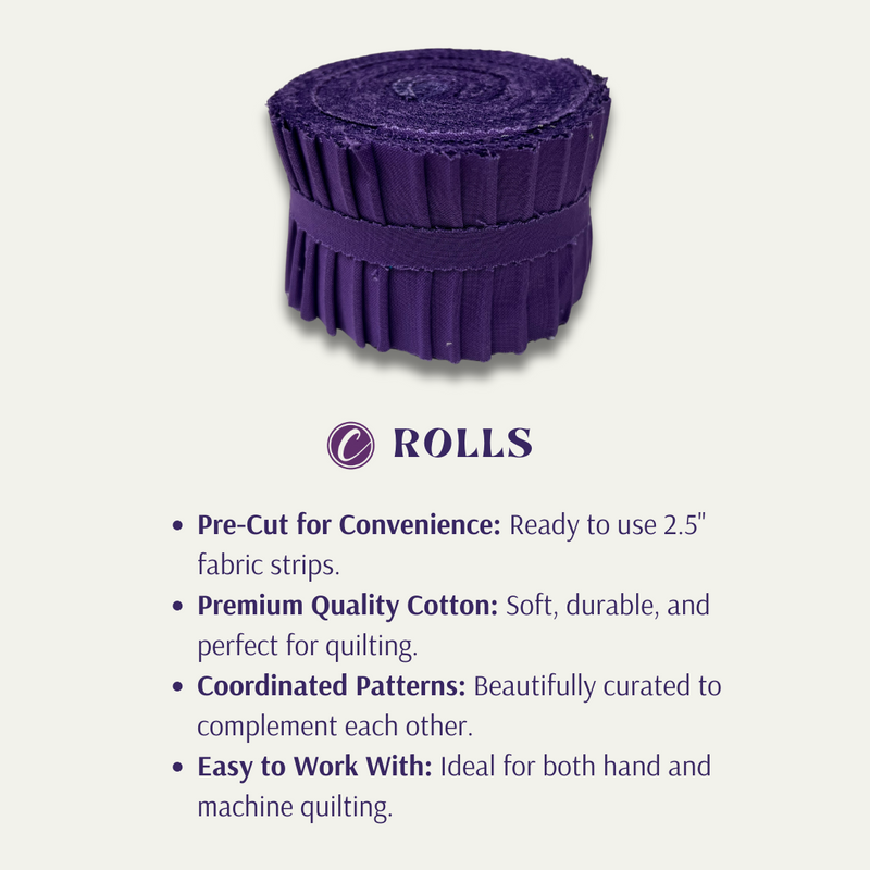 Supreme Solids - 2.5" Roll - Deep Lavender (20 cuts)