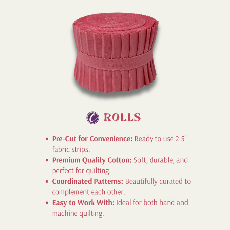 Supreme Solids - 2.5" Roll - Flamingo Pink (20 cuts)