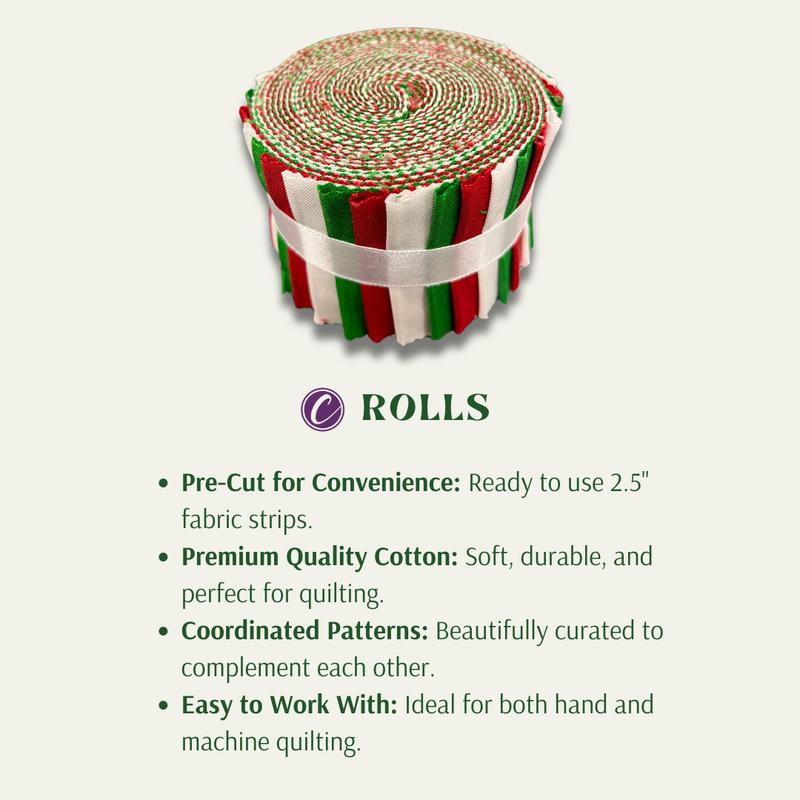 Supreme Solids - 2.5" Roll - Red/Green/White (20 cuts)