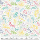 White Ivory Noteworthy Aspirations 44"/45 Fabric Per Yard