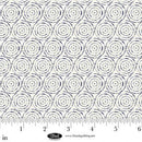 Cameo Appearance Circular Geometric White Cotton 44"/45" Fabric Per Yard