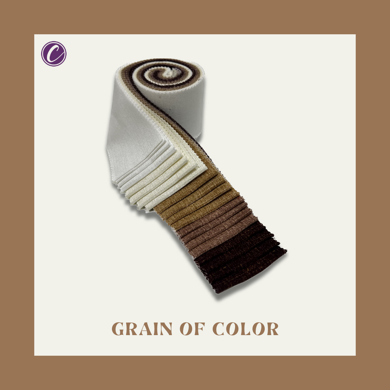 Grain of Color - 2.5" Roll - Shades of Brown & Tan (20 cuts)