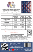 4th of July Night Sky Quilt Pattern - Paper Print Mailed Version
