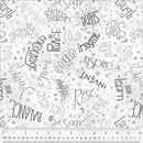 White Noteworthy Aspirations Wideback Cotton Fabric per yard