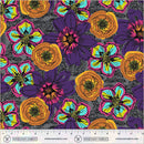 Winding Road Flower Fields Charcoal Cotton 44"/45" Fabric Per Yard