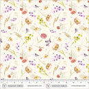 Aviva Floral Charm Ivory Cotton 44"/45" Fabric Per Yard