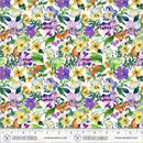 Violeta Garden Blooms White 44"/45" Cotton Fabric Per Yard
