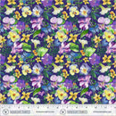 Violeta Garden Blooms Royal 44"/45" Cotton Fabric Per Yard